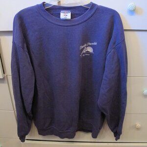 Purple Sweatshirt Dolphin Sunset Logo Rancho Percebu Baja Mexico Size Large